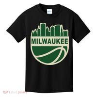 Milwaukee Basketball Wisconsin Cityscape Kids T-Shirt thumb 0