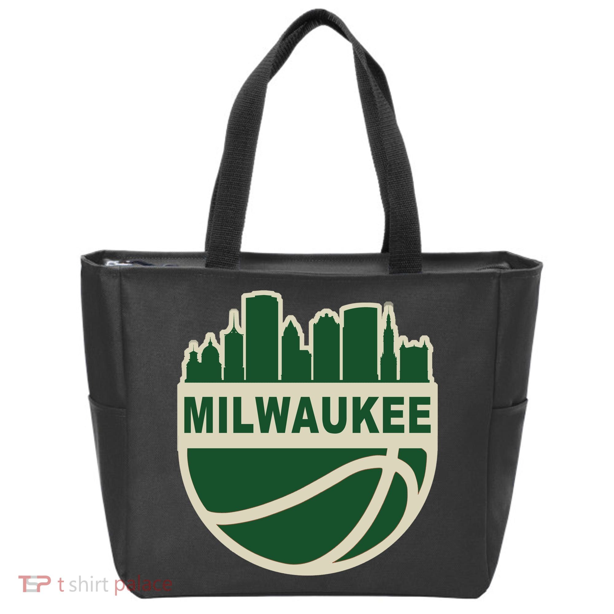 Milwaukee Basketball Wisconsin Cityscape Tote Bag