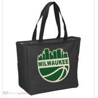 Milwaukee Basketball Wisconsin Cityscape Tote Bag thumb 2