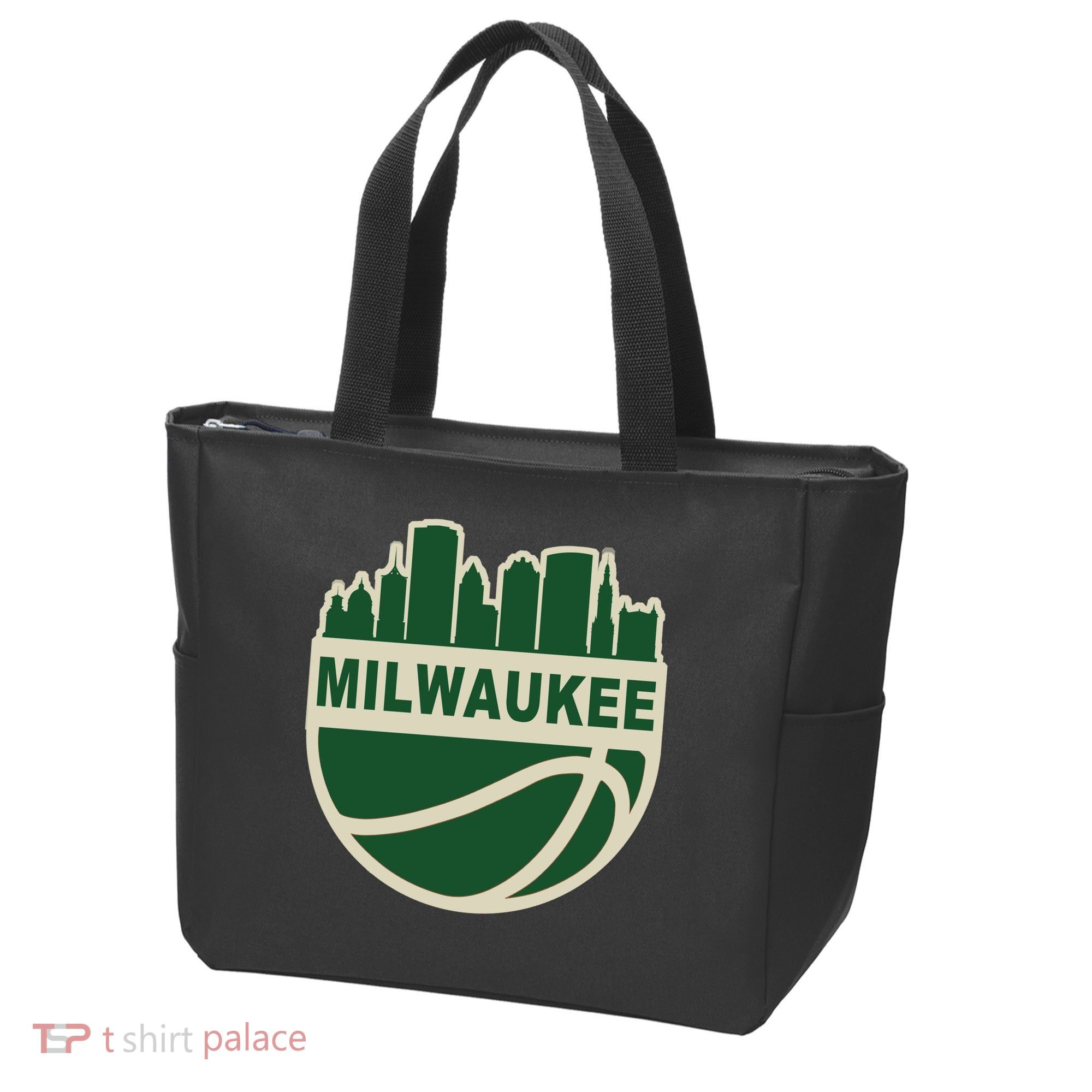 Milwaukee Basketball Wisconsin Cityscape Tote Bag