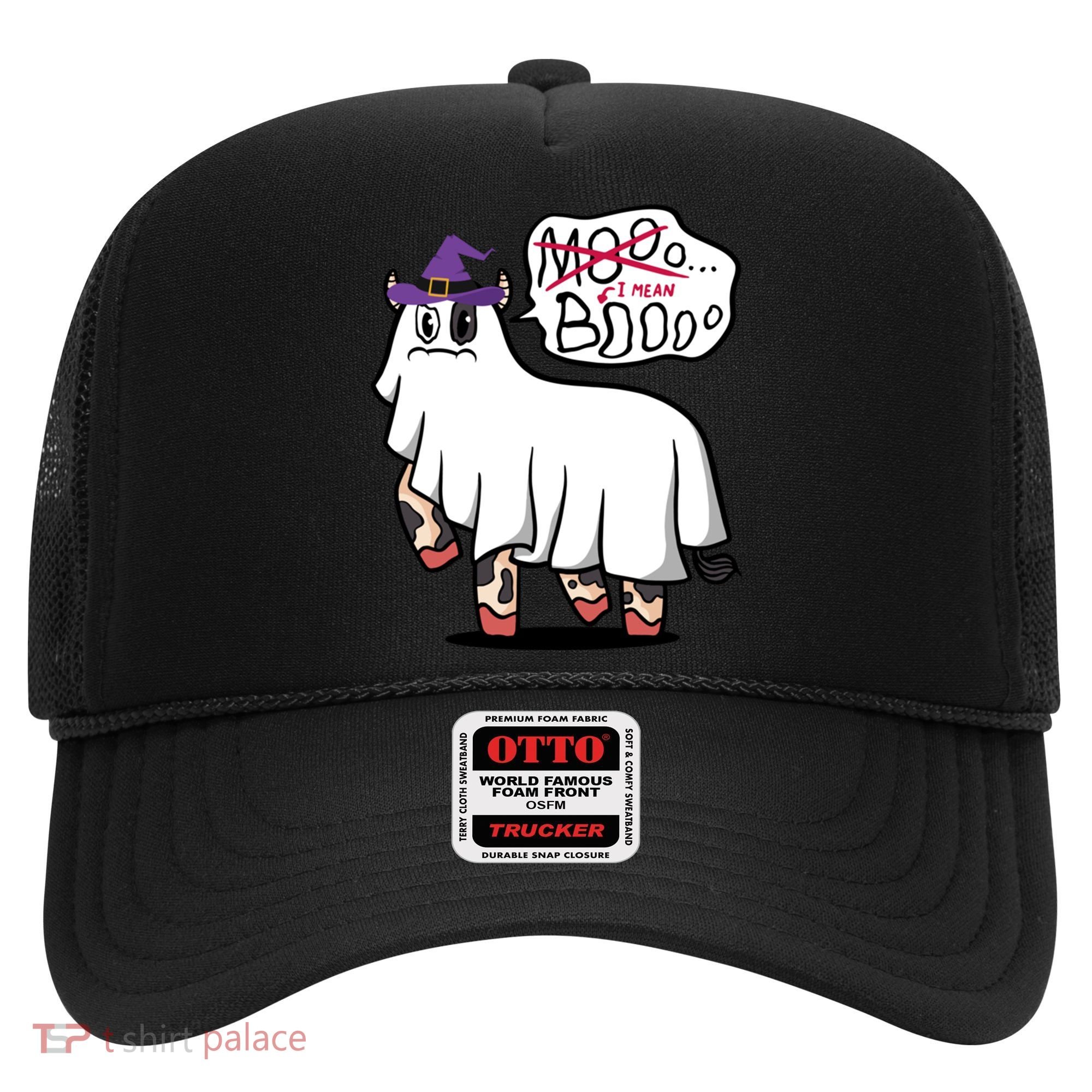 Mooo I Mean Boo Funny Gift Halloween Funny Cow Gift Hat