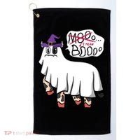 Mooo I Mean Boo Funny Gift Halloween Funny Cow Gift Golf Towel thumb 0