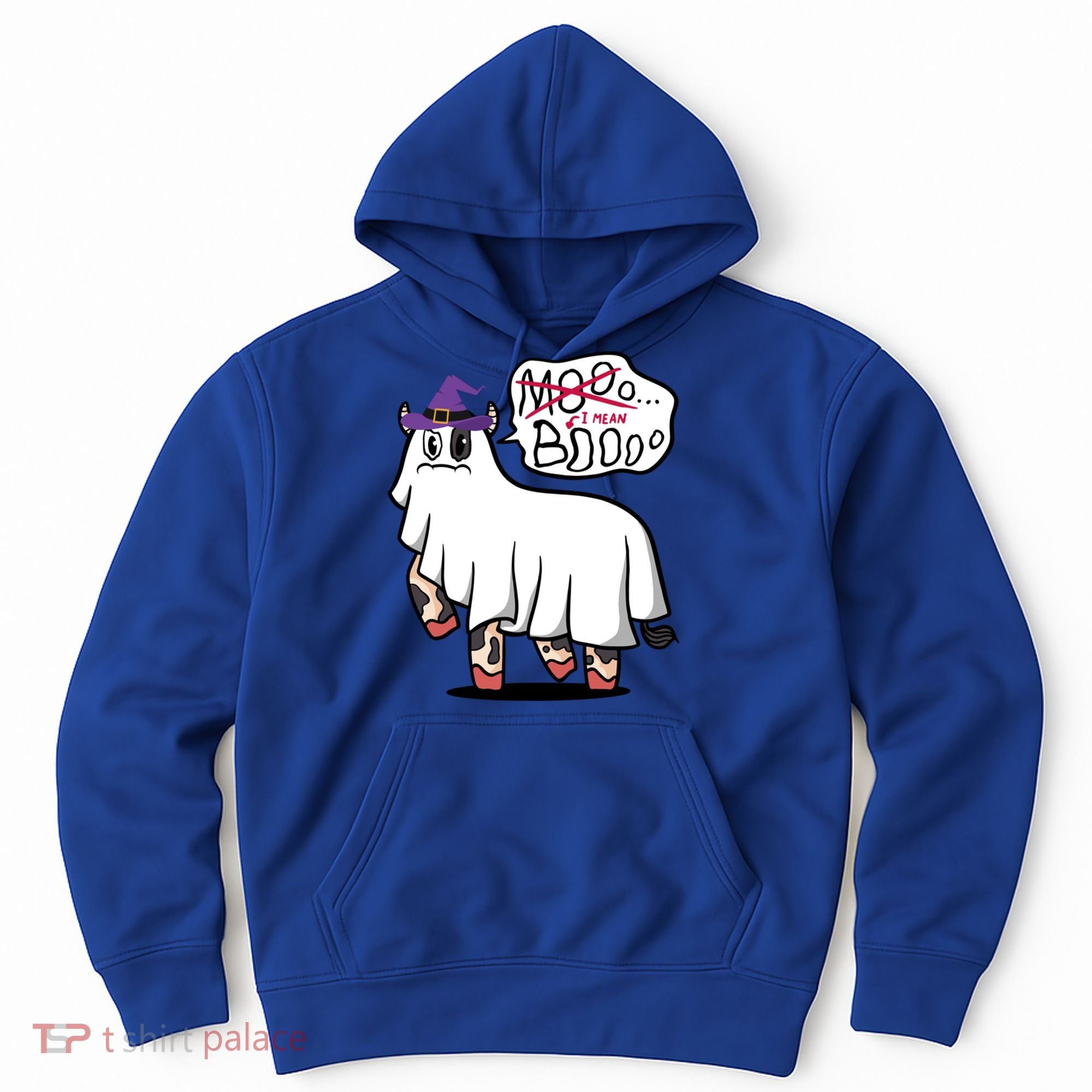 Mooo I Mean Boo Funny Gift Halloween Funny Cow Gift Hoodie