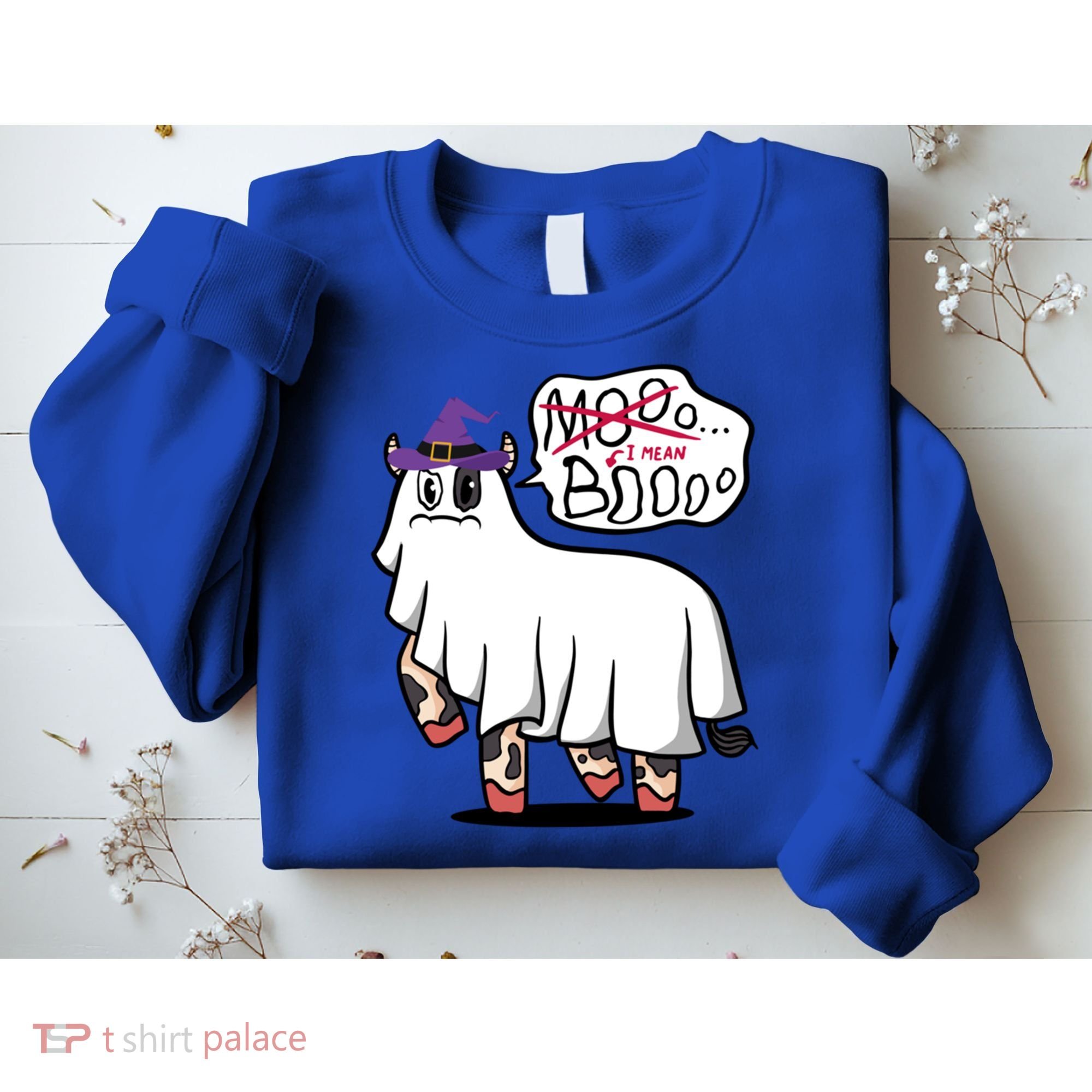 Mooo I Mean Boo Funny Gift Halloween Funny Cow Gift Sweatshirt