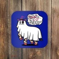 Mooo I Mean Boo Funny Gift Halloween Funny Cow Gift Coaster thumb 0