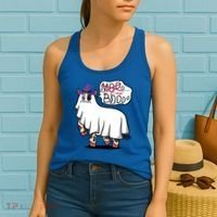 Mooo I Mean Boo Funny Gift Halloween Funny Cow Gift Women's Tank Top thumb 2