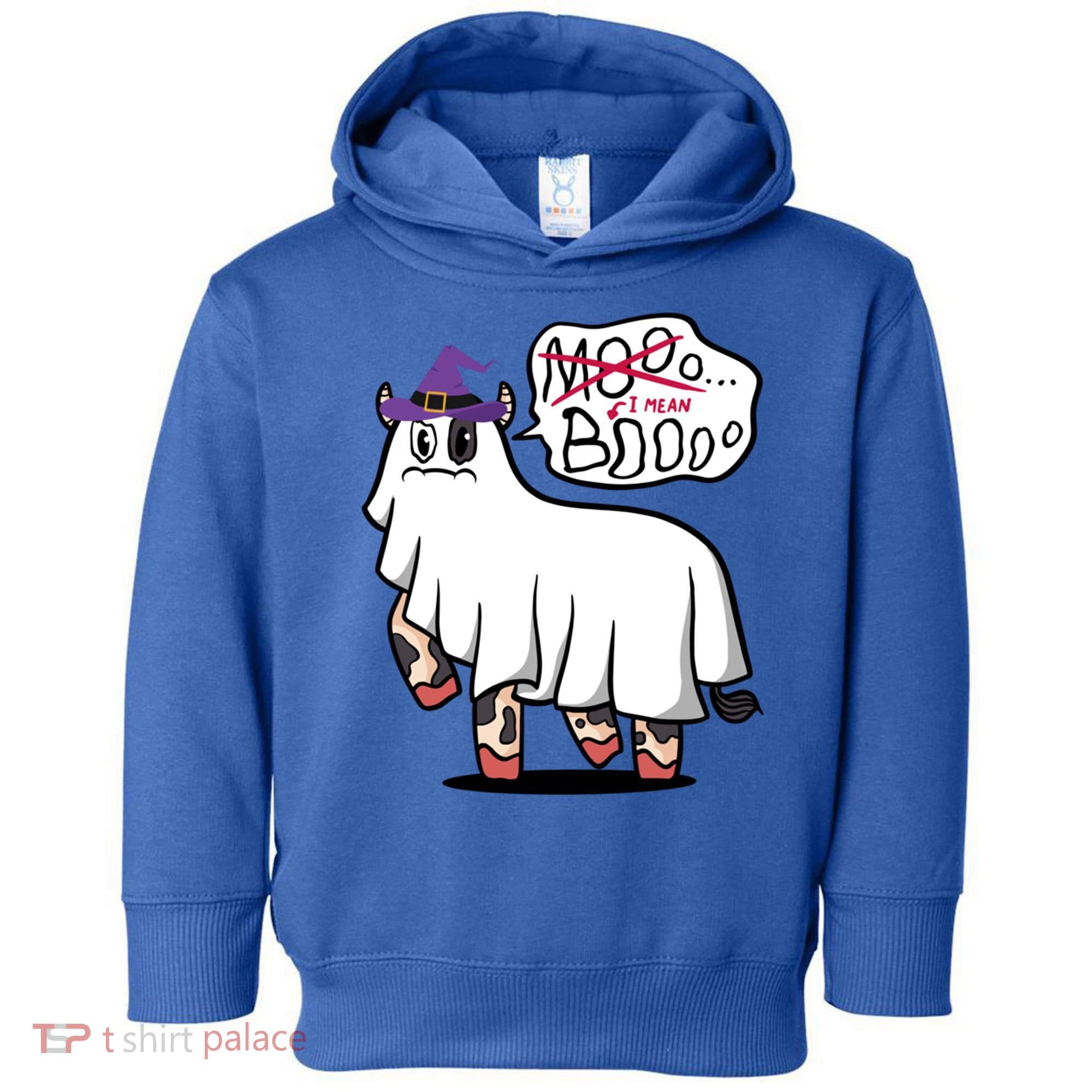 Mooo I Mean Boo Funny Gift Halloween Funny Cow Gift Toddler Hoodie