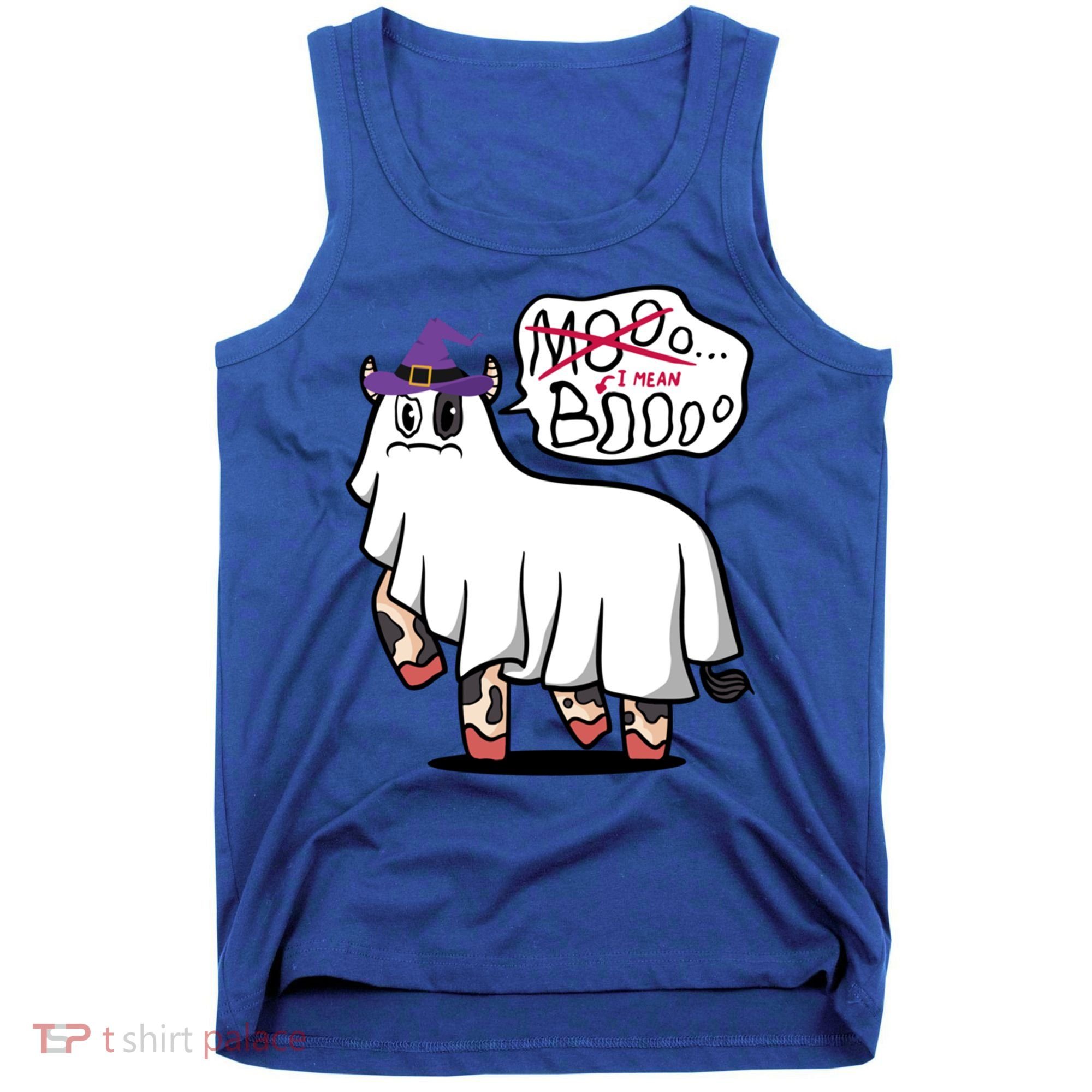Mooo I Mean Boo Funny Gift Halloween Funny Cow Gift Tank Top