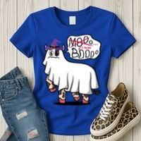 Mooo I Mean Boo Funny Gift Halloween Funny Cow Gift Women's T-Shirt thumb 3