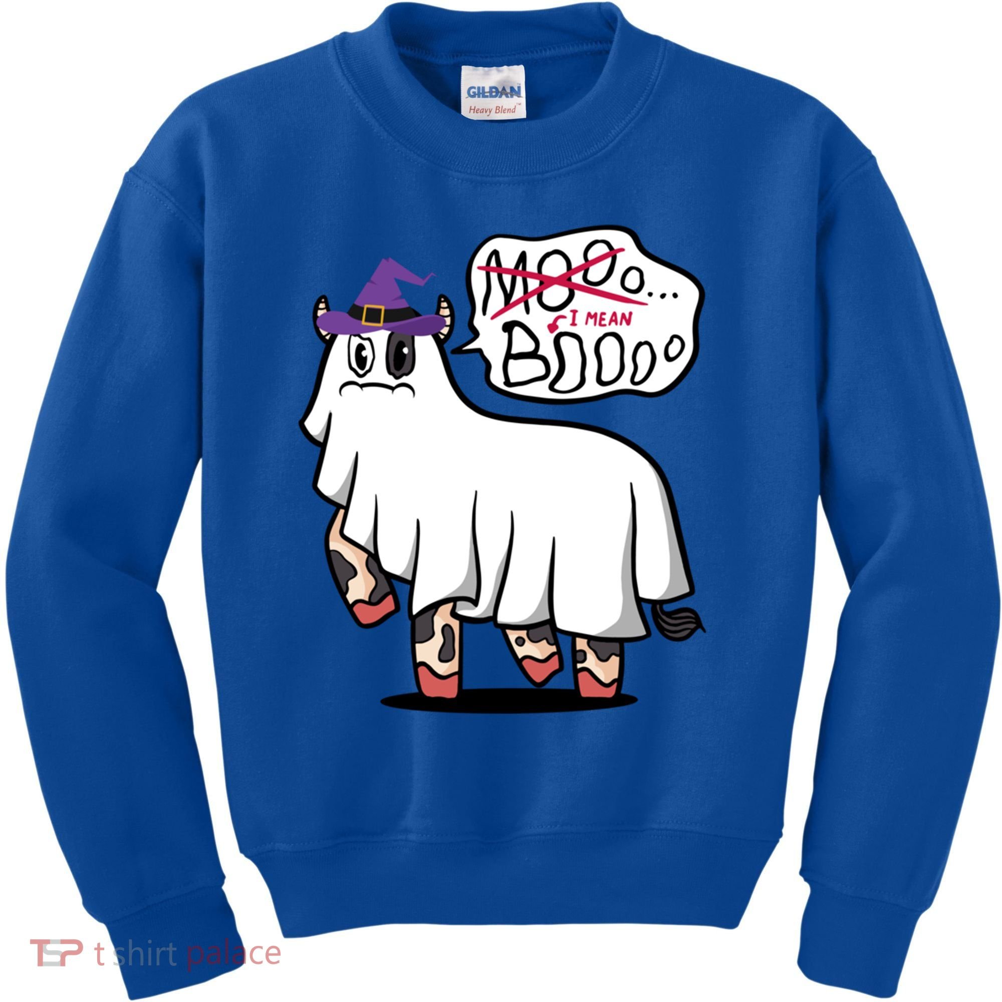 Mooo I Mean Boo Funny Gift Halloween Funny Cow Gift Kids Sweatshirt