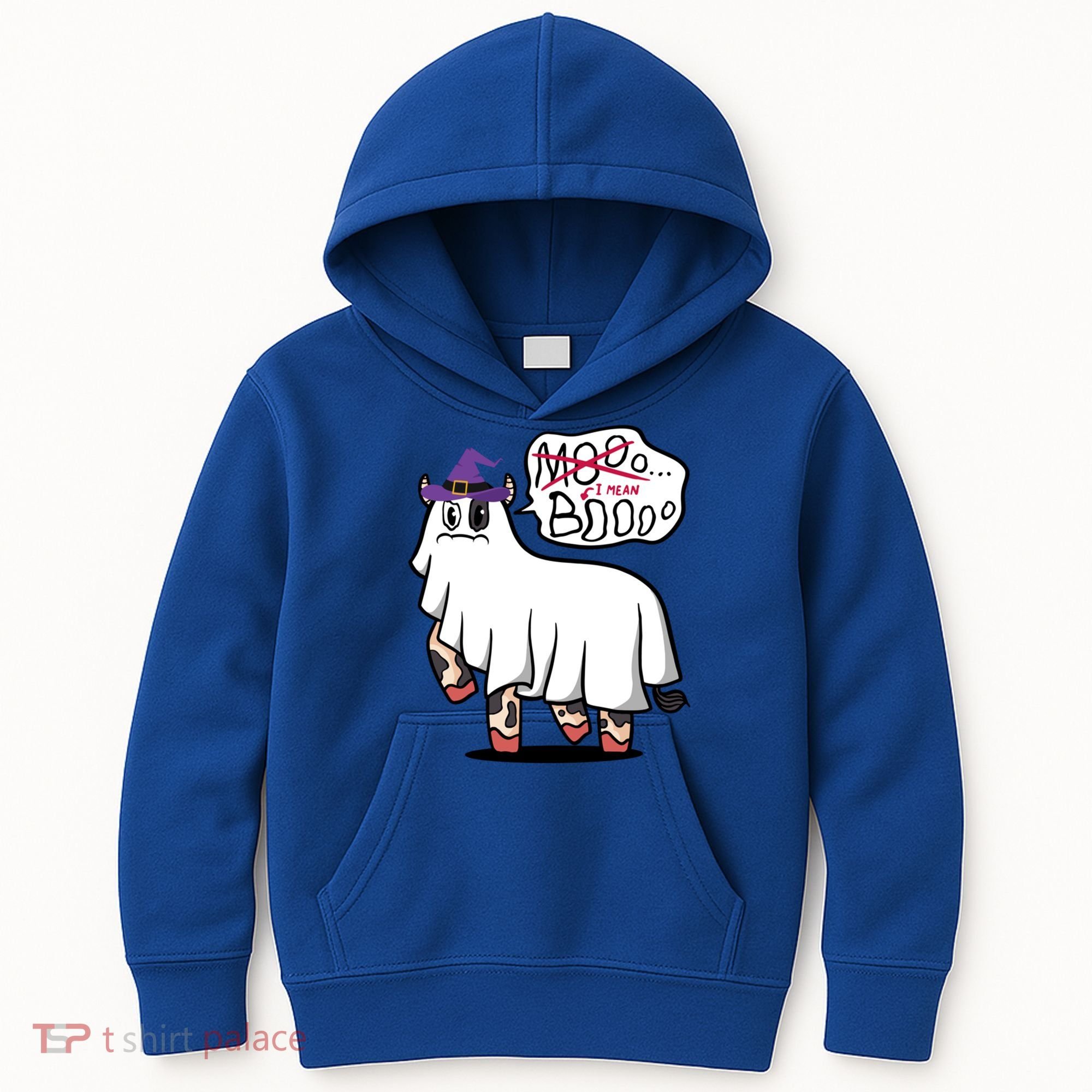 Mooo I Mean Boo Funny Gift Halloween Funny Cow Gift Kids Hoodie