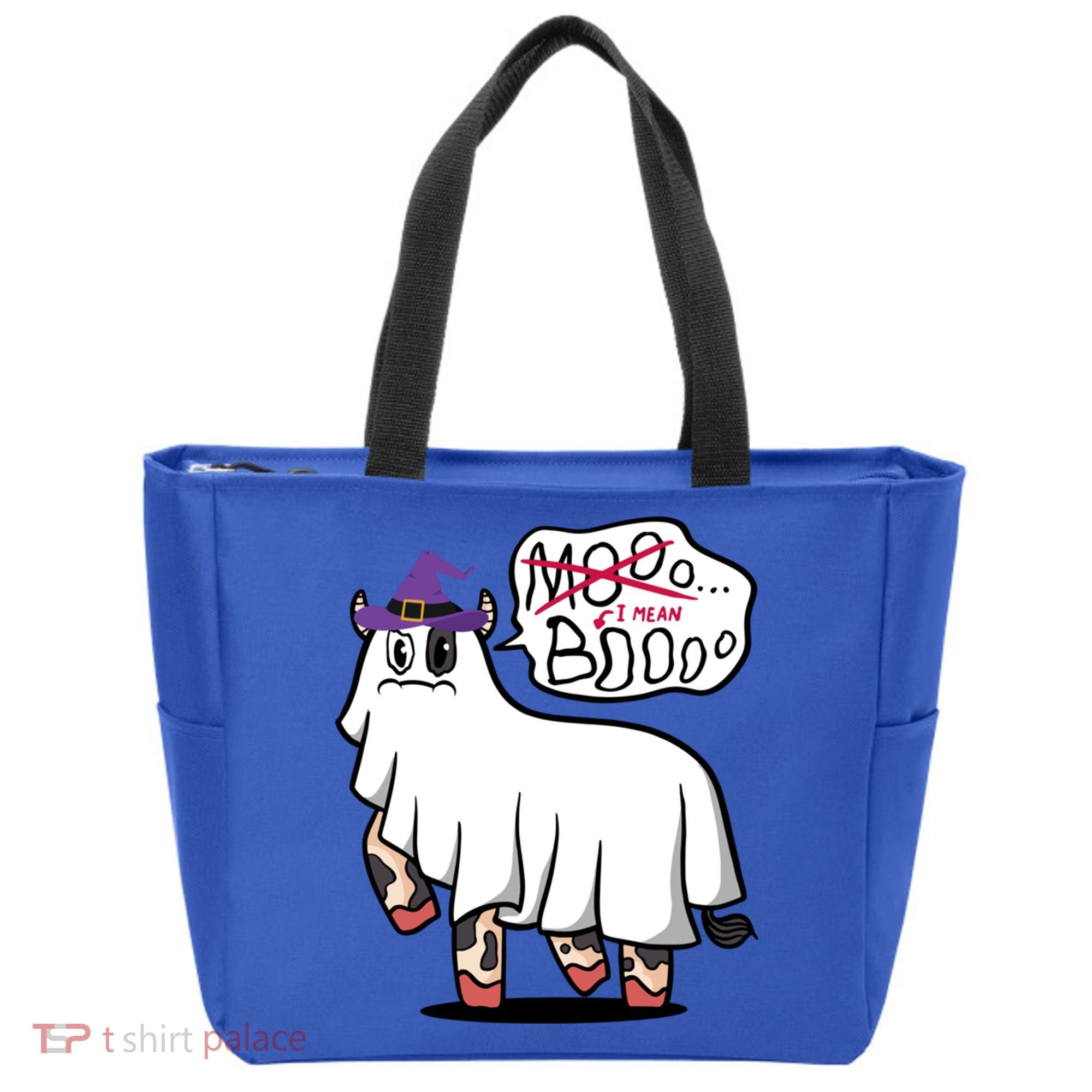 Mooo I Mean Boo Funny Gift Halloween Funny Cow Gift Tote Bag