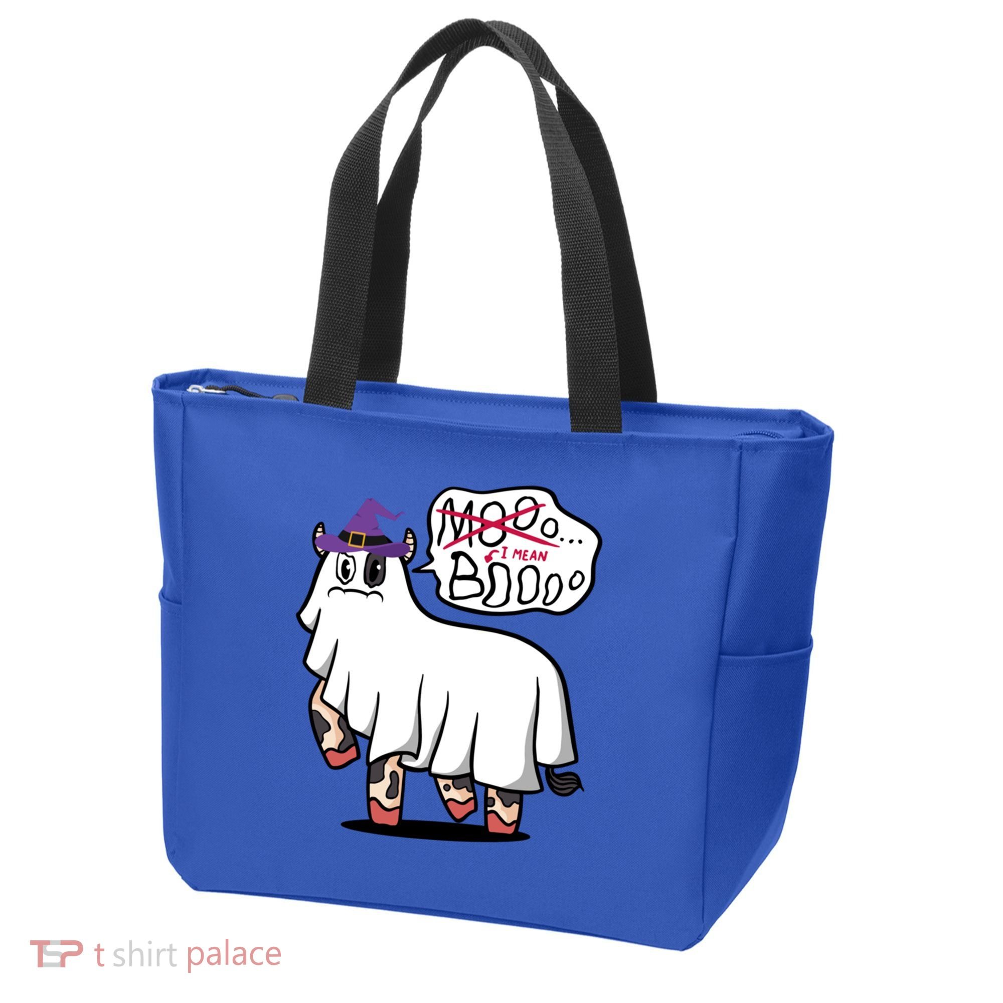 Mooo I Mean Boo Funny Gift Halloween Funny Cow Gift Tote Bag