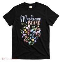 Mackinac Island Michigan Wildflowers Heart I Love Michigan T-Shirt thumb 0