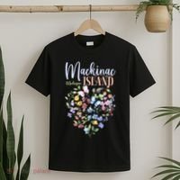 Mackinac Island Michigan Wildflowers Heart I Love Michigan T-Shirt thumb 2