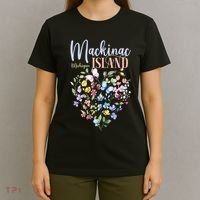 Mackinac Island Michigan Wildflowers Heart I Love Michigan T-Shirt thumb 4