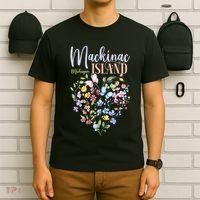 Mackinac Island Michigan Wildflowers Heart I Love Michigan T-Shirt thumb 6