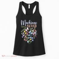 Mackinac Island Michigan Wildflowers Heart I Love Michigan Women's Tank Top thumb 0