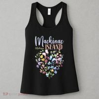 Mackinac Island Michigan Wildflowers Heart I Love Michigan Women's Tank Top thumb 3
