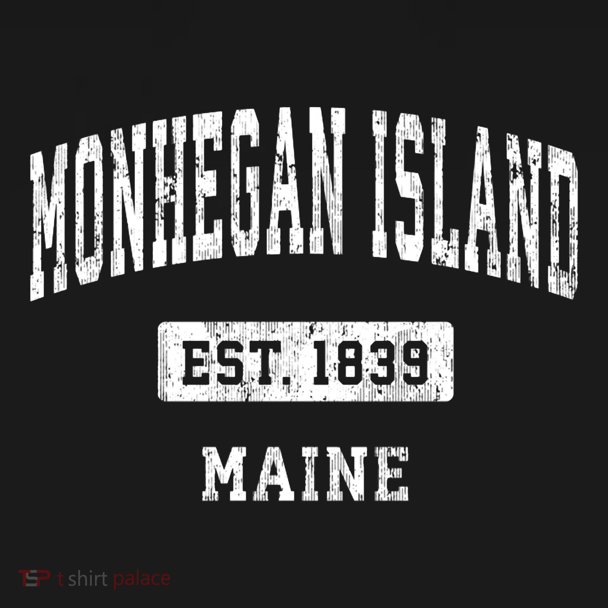 Monhegan Island Maine Me Vintage Sports Established T-Shirt