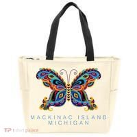 Mackinac Island Michigan Souvenir Butterfly Graphic Tote Bag thumb 0