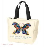 Mackinac Island Michigan Souvenir Butterfly Graphic Tote Bag thumb 3
