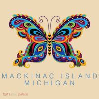 Mackinac Island Michigan Souvenir Butterfly Graphic Tote Bag thumb 4