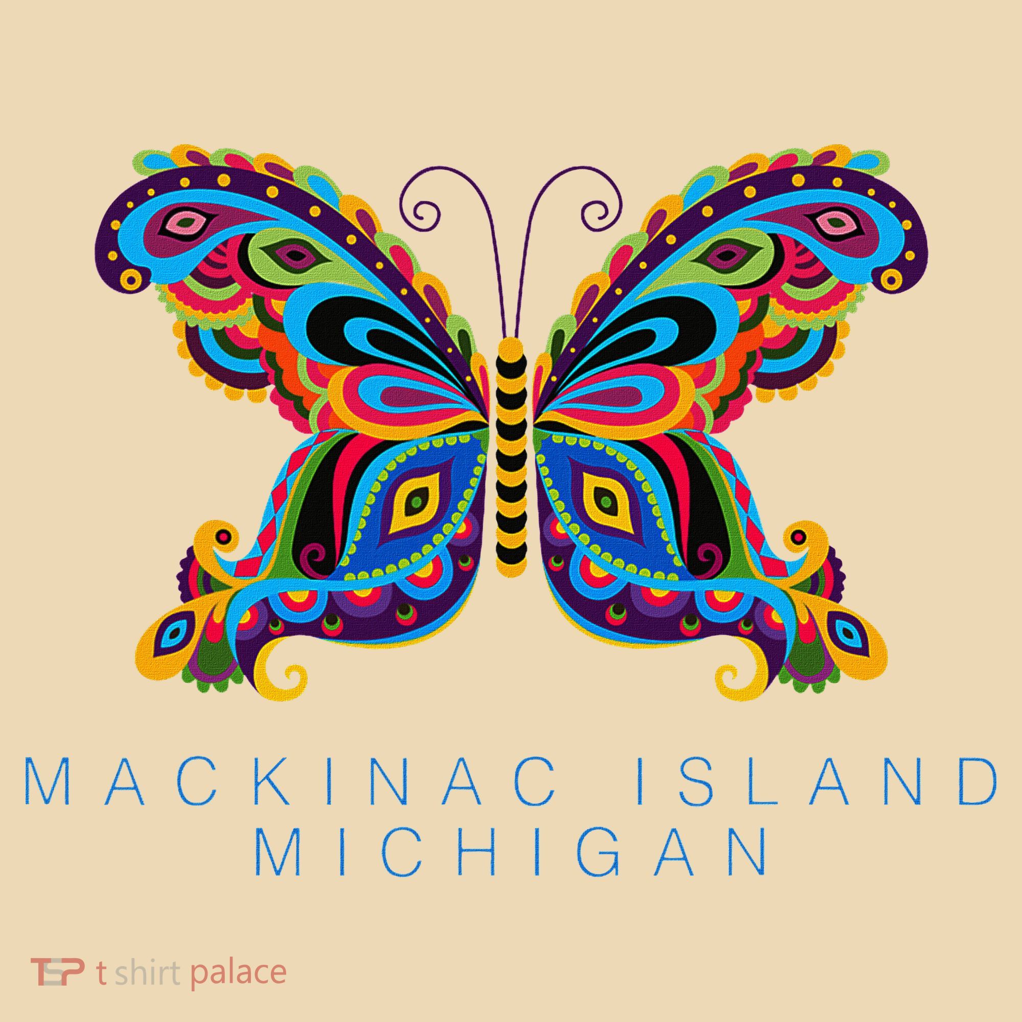 Mackinac Island Michigan Souvenir Butterfly Graphic Tote Bag