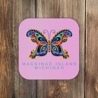 Mackinac Island Michigan Souvenir Butterfly Graphic Coaster thumb 0