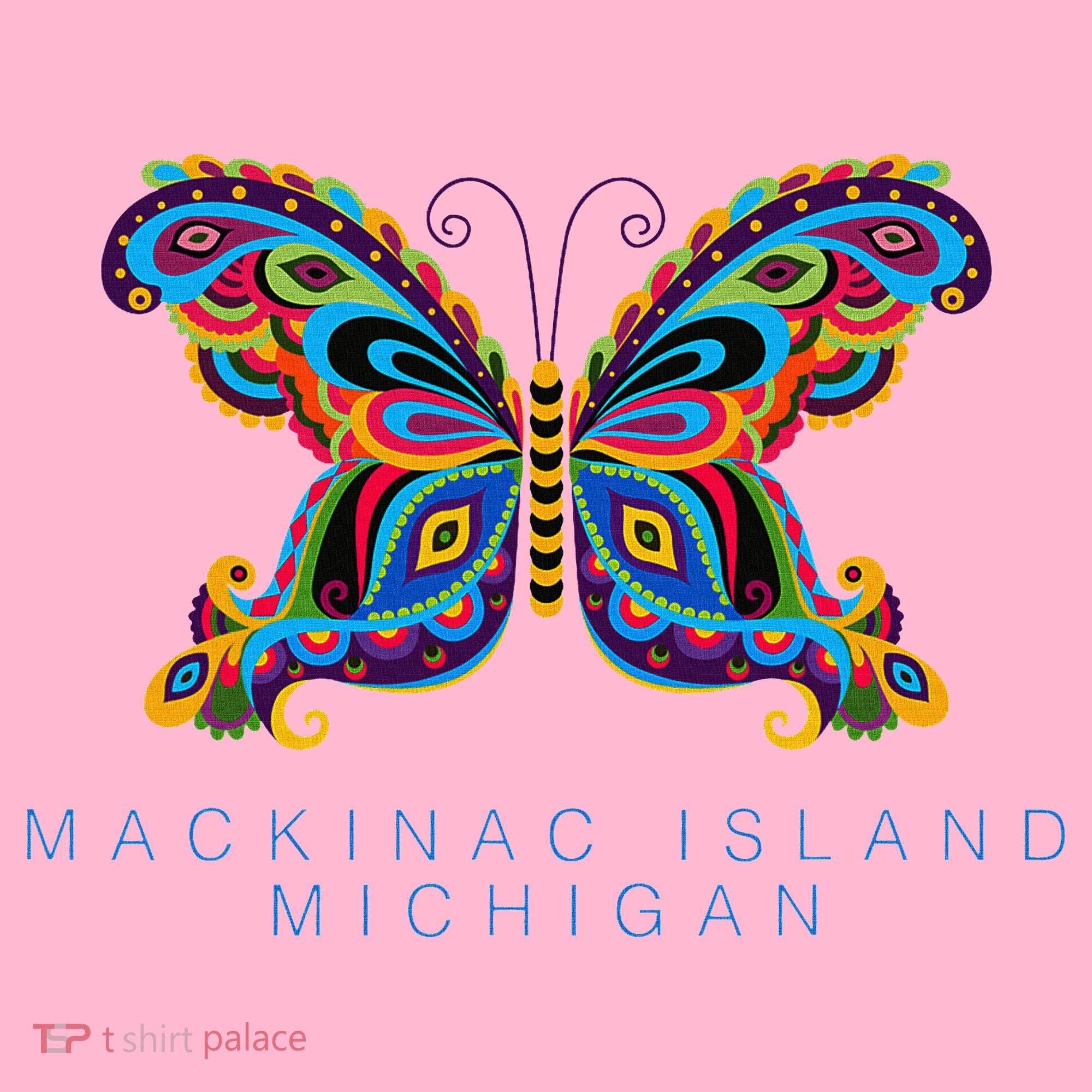 Mackinac Island Michigan Souvenir Butterfly Graphic Coaster
