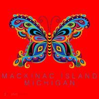 Mackinac Island Michigan Souvenir Butterfly Graphic Santa Hat thumb 1