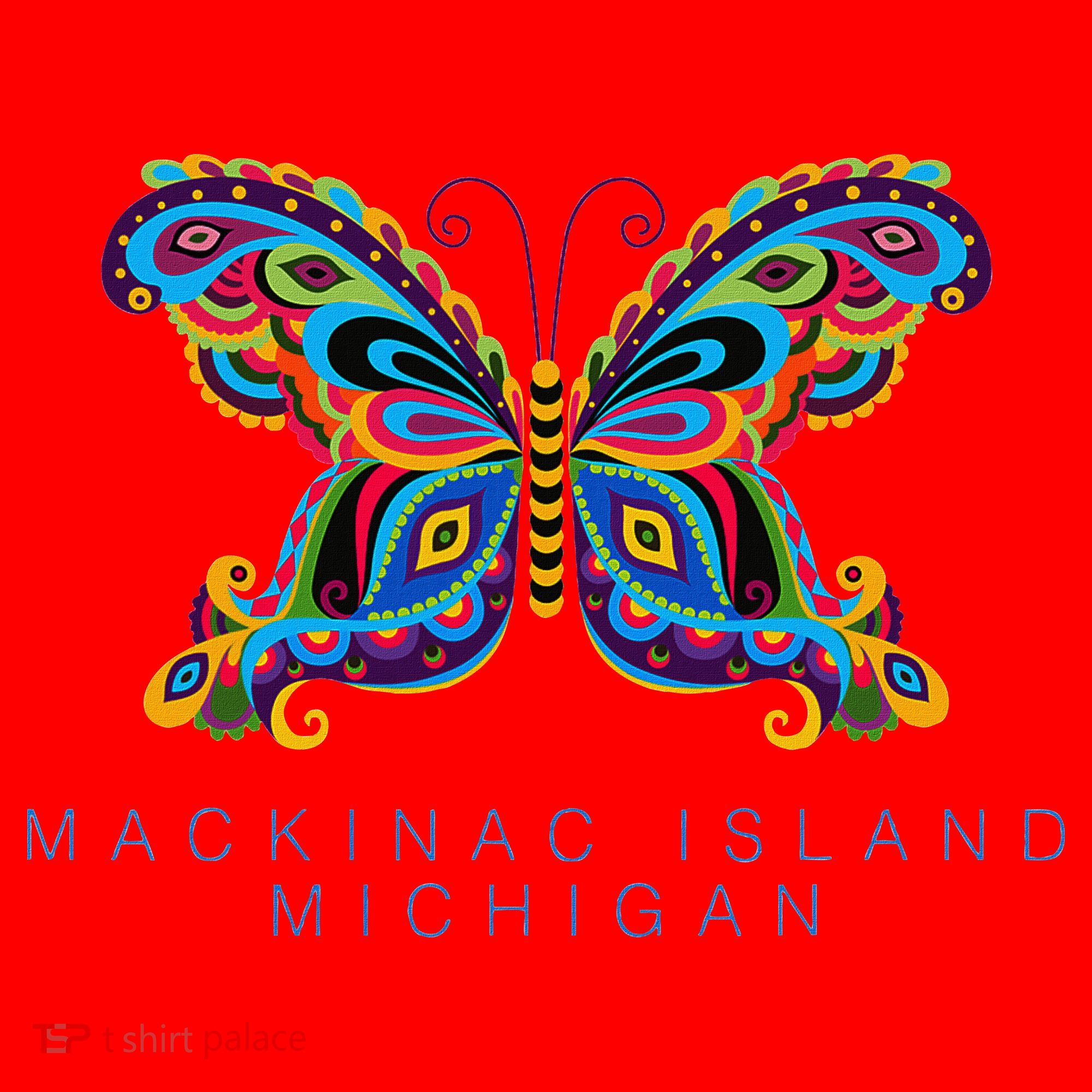 Mackinac Island Michigan Souvenir Butterfly Graphic Santa Hat