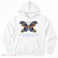 Mackinac Island Michigan Souvenir Butterfly Graphic Hoodie thumb 0