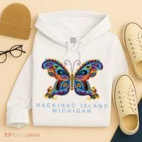 Mackinac Island Michigan Souvenir Butterfly Graphic Hoodie thumb 4