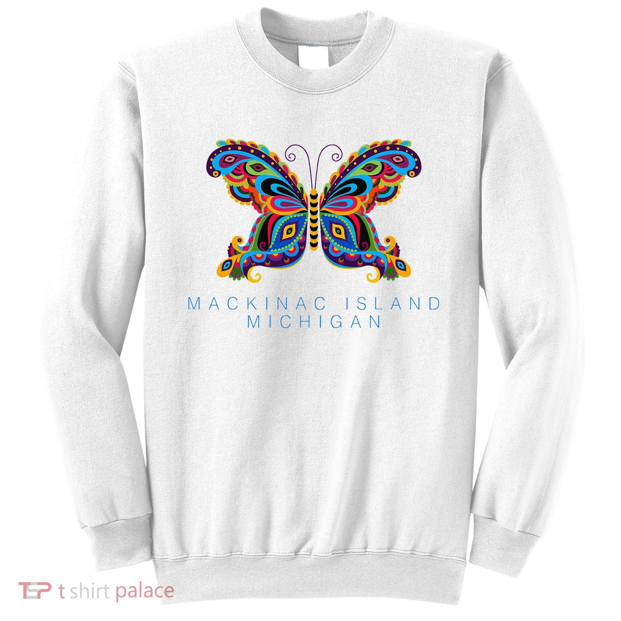 Mackinac Island Michigan Souvenir Butterfly Graphic Sweatshirt