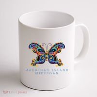 Mackinac Island Michigan Souvenir Butterfly Graphic Coffee Mug thumb 1