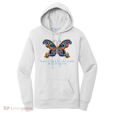 Mackinac Island Michigan Souvenir Butterfly Graphic Women's Hoodie