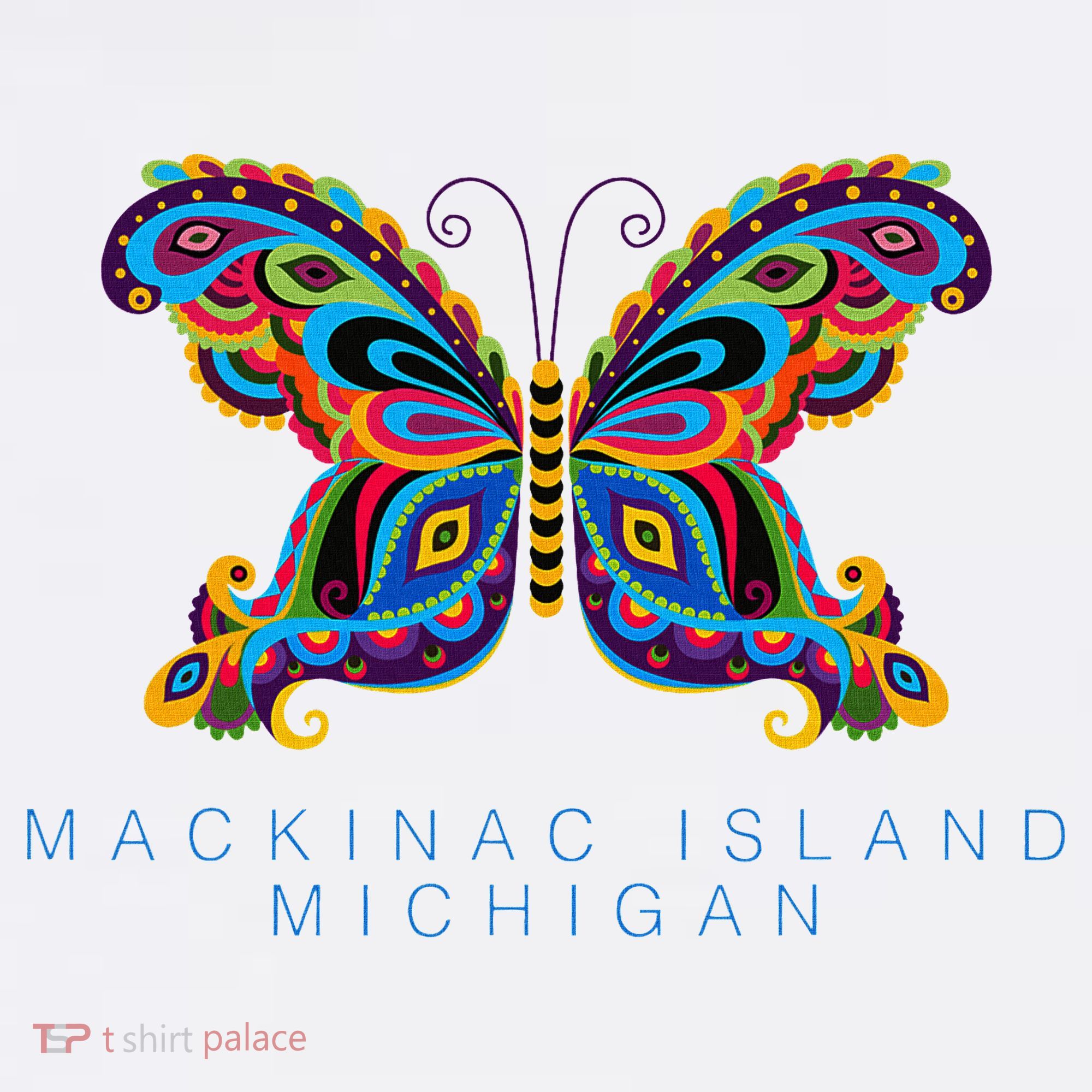 Mackinac Island Michigan Souvenir Butterfly Graphic Women's Hoodie