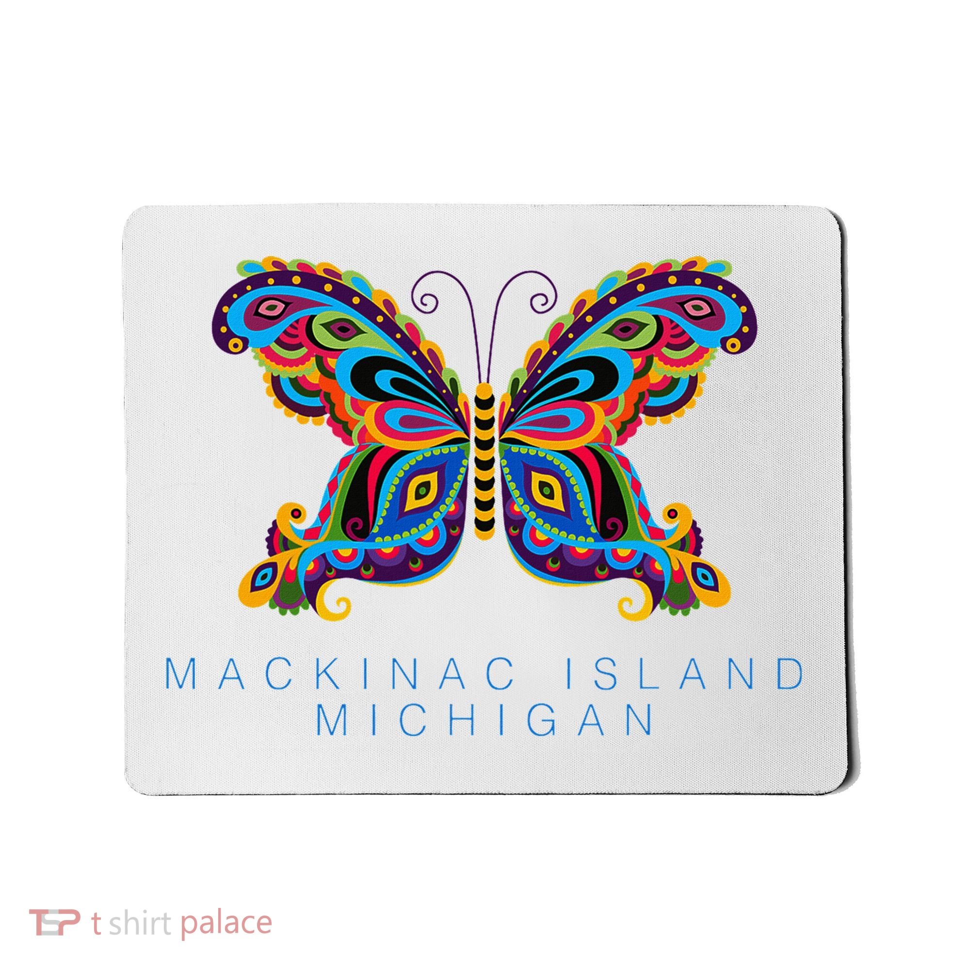 Mackinac Island Michigan Souvenir Butterfly Graphic Mousepad