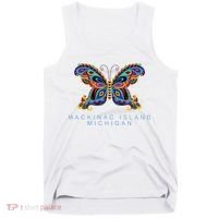 Mackinac Island Michigan Souvenir Butterfly Graphic Tank Top thumb 0
