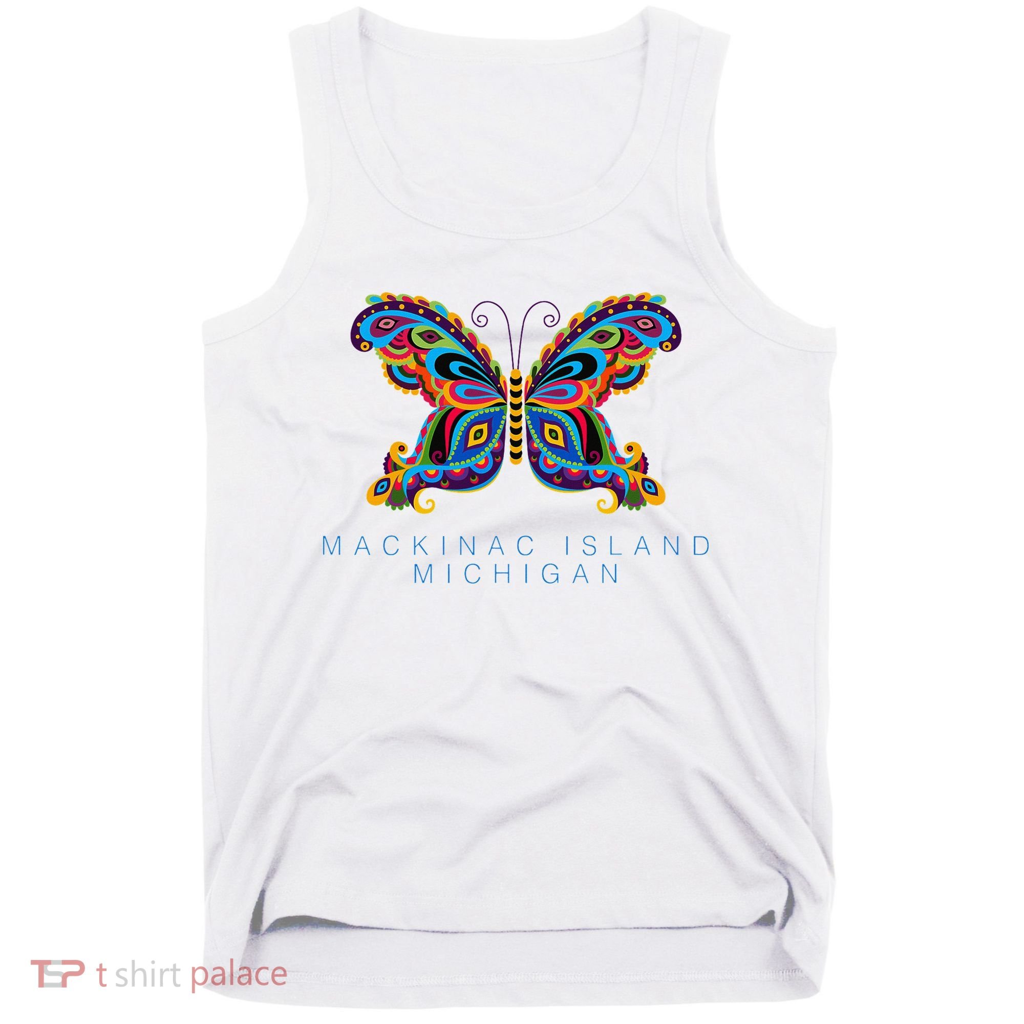 Mackinac Island Michigan Souvenir Butterfly Graphic Tank Top
