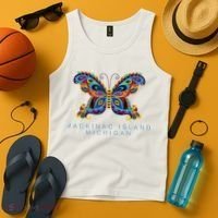 Mackinac Island Michigan Souvenir Butterfly Graphic Tank Top thumb 4