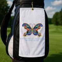 Mackinac Island Michigan Souvenir Butterfly Graphic Golf Towel thumb 2