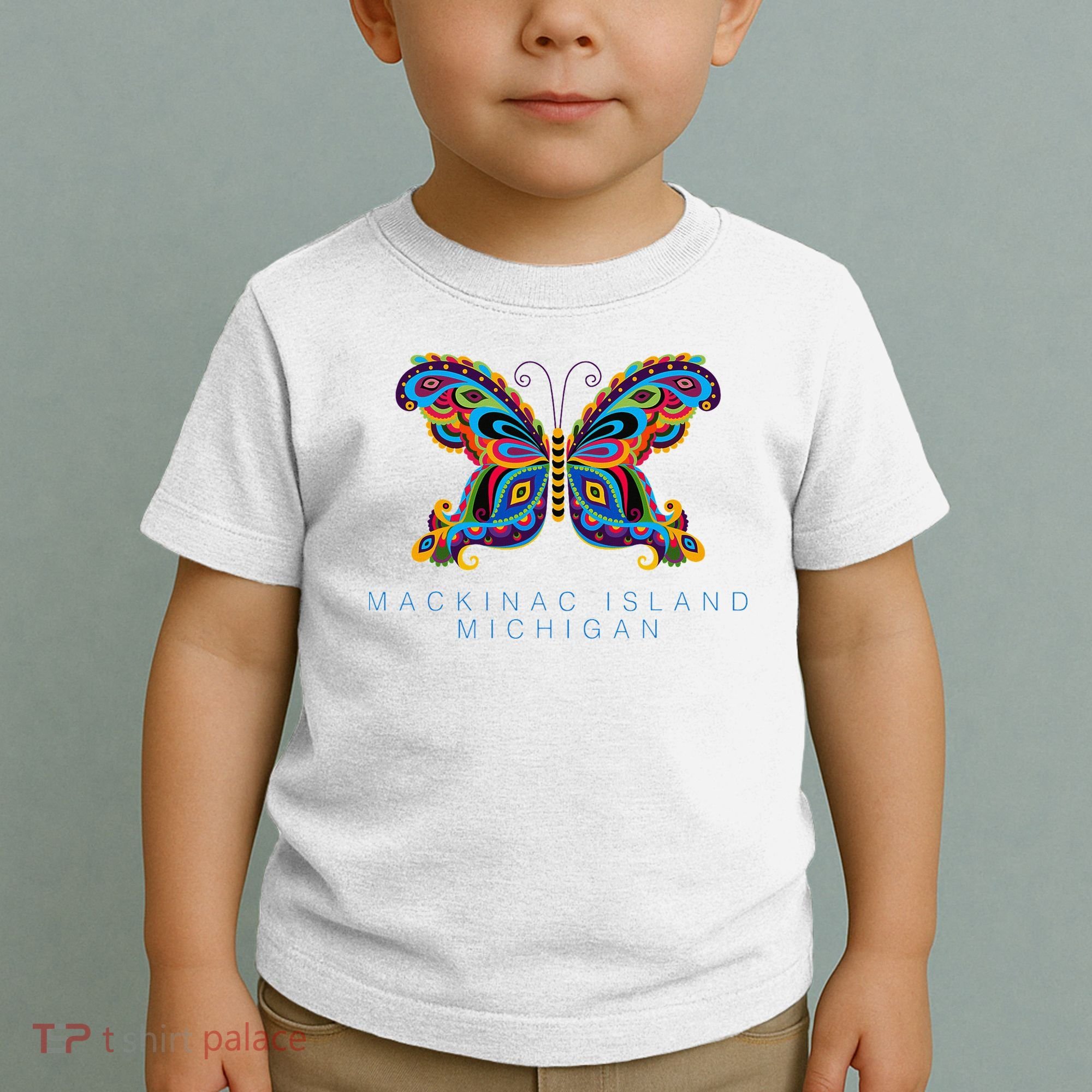 Mackinac Island Michigan Souvenir Butterfly Graphic Toddler T-Shirt