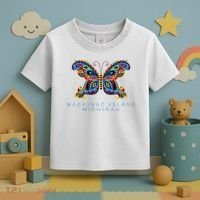 Mackinac Island Michigan Souvenir Butterfly Graphic Toddler T-Shirt thumb 3