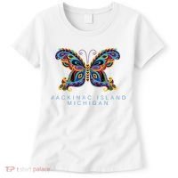 Mackinac Island Michigan Souvenir Butterfly Graphic Women's T-Shirt thumb 0