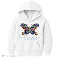 Mackinac Island Michigan Souvenir Butterfly Graphic Kids Hoodie thumb 0