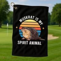 Muskrat Is My Spirit Animal Golf Towel thumb 1