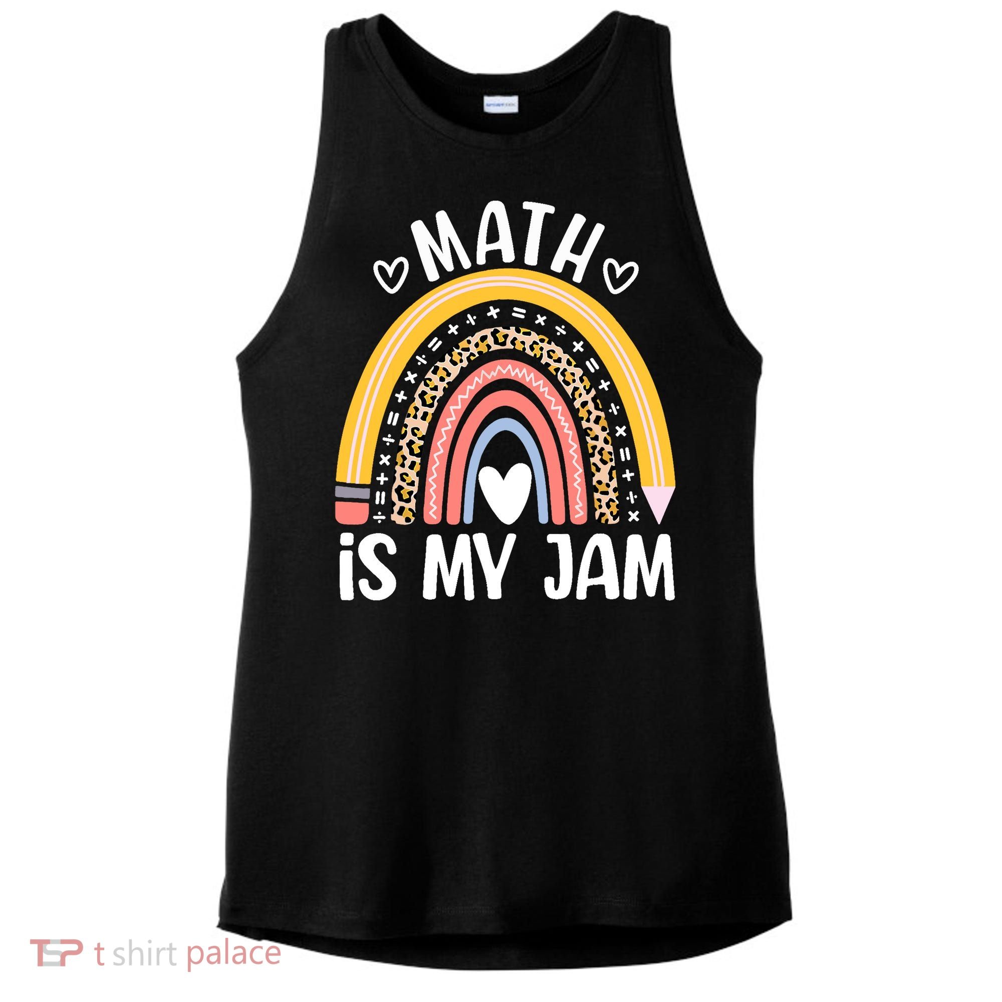 Math Is My Jam First Day Back To School Math Teacher Student Ladies PosiCharge Tri-Blend Wicking Tank