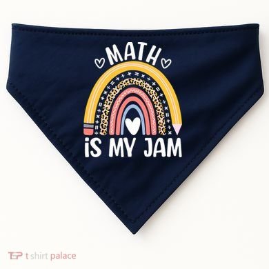 Math Is My Jam First Day Back To School Math Teacher Student USA-Made Doggie Bandana